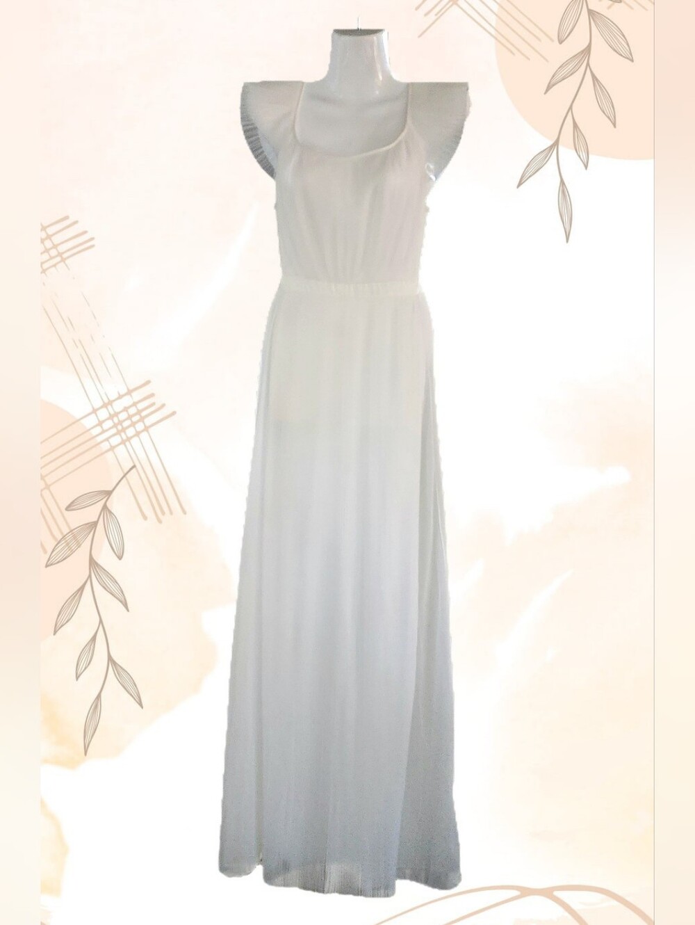1950s Vanity Fair Pleated Sheer White Negligee - Picture 6 of 7
